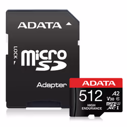 ADATA High Endurance, 512 GB, MicroSDXC, Class 10, UHS-I, 100 MB/s, 85 MB/s