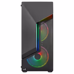Aerocool SCAPEBKV3 Gaming ATX Case Front RGB LED Tempered Glass 3x ARGB Fans Black - Additional view 3