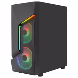 Aerocool SCAPEBKV3 Gaming ATX Case Front RGB LED Tempered Glass 3x ARGB Fans Black - Additional view 6
