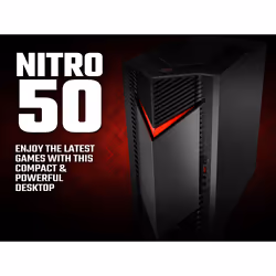 Acer NITRO 50 N50-650 Gaming Desktop - Intel Core i5-13400F, 16GB, 512GB SSD, Nvidia RTX 3050, No Display, Windows 11, Black