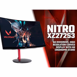 Acer Nitro KG2 Nitro XZ272S3 curved gaming monitor - 27", 1500R, Full HD, 180Hz, 1ms, FreeSync Premium, DisplayHDR 400, HDMI & DP - Additional view 5