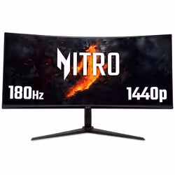Acer NITRO XZ2 Nitro XZ342CUV3 - 34" UltraWide Quad HD (3440x1440), Curved 1500R, 180Hz, 1ms, HDR400, AMD FreeSync Premium Ga ...