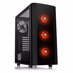 Thermaltake Versa J25 TG RGB, Midi Tower, PC, Black, ATX, micro ATX, Mini-ITX, SPCC, Case fans, Front