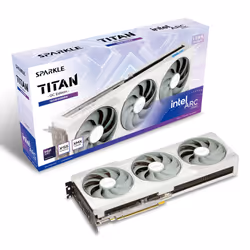 The SPARKLE Intel® Arc™ B580 TITAN Luna OC Graphics Card. offers high-resolution gaming with IntelXeSS AI upscaling. ray trac ...