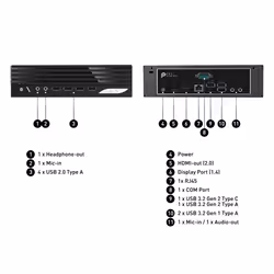 MSI PRO DP21 12M Intel Core i3 12100 Barebone, Mini PC, SFF, 2.3L, Type C, USB 3.2 Gen2, HDMI, DisplayPort, LAN, WiFi, BT, VESA, Supports Max 64GB DDR4 SO-DIMM (2 Slots), M.2 (1 Slot), 2.5'SSD/HDD (2 Slot)