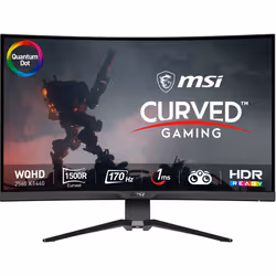 MSI MAG 325CQRF QD, 80 cm (31.5"), 2560 x 1440 pixels, Wide Quad HD, 1 ms, Black