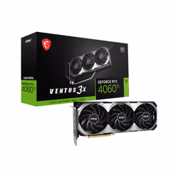 MSI VENTUS GEFORCE RTX 4060 TI 3X 16G OC, GeForce RTX 4060 Ti, 16 GB, GDDR6, 128 bit, 7680 x 4320 pixels, PCI Express x8 4.0