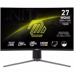 MSI MAG 27CQ6PF 27" WQHD Monitor Curved VA LCD 180Hz HDMI DisplayPort