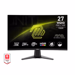 MSI MAG 27CQ6FDE, 68.6 cm (27"), 2560 x 1440 pixels, Wide Quad HD, LED, 0.5 ms, Black