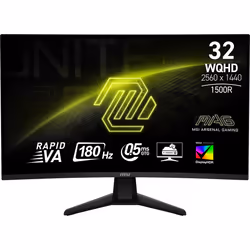 MSI MAG 32CQ6F, 80 cm (31.5"), 2560 x 1440 pixels, Wide Quad HD, 0.5 ms, Black