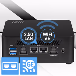 MSI Cubi NUC 1M Intel Core 7 150U Desktop PC, NUC, SFF, Mini Computer, HTPC, (16GB RAM, 1TB Storage, Windows 11 PRO), Intel Graphics/DDR5/Dual ThunderBolt 4/Dual HDMI/Dual LAN/WiFi 6E/BT 5.3/VESA - Additional view 5
