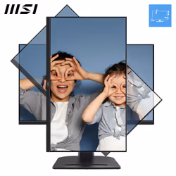 MSI Pro MP275QPG 27 Inch Monitor, QHD (2560 x 1440), 100Hz, IPS, 1ms, 2x HDMI 2.0b, 1x DP 1.2a output, Built-in Speakers, Anti-Glare, Anti-Flicker, Less Blue light, TÜV Certified, VESA, Kensington, 4-way adjustable stand, Black - Additional view 4