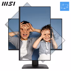MSI Pro MP275QPDG 27 Inch Monitor, QHD (2560 x 1440), 100Hz, IPS, 1ms, 2x HDMI 2.0b, 1x DP 1.2a input, 1x DP 1.2a output, 1x Type-C (DP alt.) w/ 98W PD, 1x LAN, 4xUSB 5Gbps Type-A, 1x USB 5Gbps Type-B, Built-in Speakers, Webcam, Daisy Chain, HDR Ready, Anti-Glare, Anti-Flicker, Less Blue light, TÜV Certified, VESA, Kensington, 4-Way adjustable stand, Black - Additional view 4