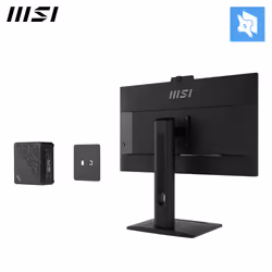 MSI Pro MP275QPDG 27 Inch Monitor, QHD (2560 x 1440), 100Hz, IPS, 1ms, 2x HDMI 2.0b, 1x DP 1.2a input, 1x DP 1.2a output, 1x Type-C (DP alt.) w/ 98W PD, 1x LAN, 4xUSB 5Gbps Type-A, 1x USB 5Gbps Type-B, Built-in Speakers, Webcam, Daisy Chain, HDR Ready, Anti-Glare, Anti-Flicker, Less Blue light, TÜV Certified, VESA, Kensington, 4-Way adjustable stand, Black - Additional view 5