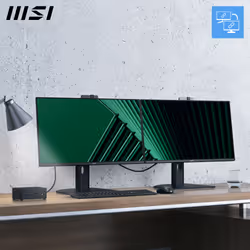 MSI Pro MP275QPDG 27 Inch Monitor, QHD (2560 x 1440), 100Hz, IPS, 1ms, 2x HDMI 2.0b, 1x DP 1.2a input, 1x DP 1.2a output, 1x Type-C (DP alt.) w/ 98W PD, 1x LAN, 4xUSB 5Gbps Type-A, 1x USB 5Gbps Type-B, Built-in Speakers, Webcam, Daisy Chain, HDR Ready, Anti-Glare, Anti-Flicker, Less Blue light, TÜV Certified, VESA, Kensington, 4-Way adjustable stand, Black - Additional view 6