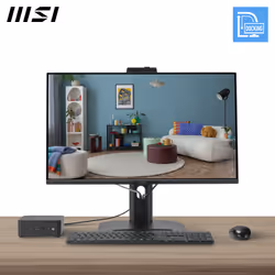 MSI Pro MP275QPDG 27 Inch Monitor, QHD (2560 x 1440), 100Hz, IPS, 1ms, 2x HDMI 2.0b, 1x DP 1.2a input, 1x DP 1.2a output, 1x Type-C (DP alt.) w/ 98W PD, 1x LAN, 4xUSB 5Gbps Type-A, 1x USB 5Gbps Type-B, Built-in Speakers, Webcam, Daisy Chain, HDR Ready, Anti-Glare, Anti-Flicker, Less Blue light, TÜV Certified, VESA, Kensington, 4-Way adjustable stand, Black - Additional view 8