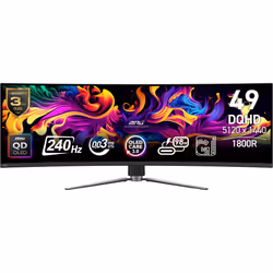 MSI MPG 491CQPXDE QD-OLED, 124.5 cm (49"), 5120 x 1440 pixels, Dual QHD, QD-OLED, 0.03 ms, Black