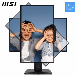 MSI Pro MP242PMG 23.8 Inch Monitor, FHD (1920 x 1080), 120Hz, IPS, 1ms, 1x HDMI 1.4b, 1x DP 1.2a, 1x D-Sub(VGA), 2xUSB 5Gbps Type-A, 1x USB 5Gbps Type-B, Built-in Speakers, Webcam, Anti-Glare, Anti-Flicker, Less Blue light, TÜV Certified, VESA, Kensington, Black - Additional view 5