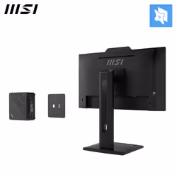 MSI Pro MP242PMG 23.8 Inch Monitor, FHD (1920 x 1080), 120Hz, IPS, 1ms, 1x HDMI 1.4b, 1x DP 1.2a, 1x D-Sub(VGA), 2xUSB 5Gbps Type-A, 1x USB 5Gbps Type-B, Built-in Speakers, Webcam, Anti-Glare, Anti-Flicker, Less Blue light, TÜV Certified, VESA, Kensington, Black - Additional view 7