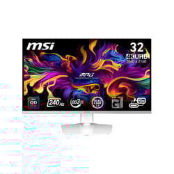 MSI MPG 321URXW QD-OLED computer monitor 80 cm (31.5") 3840 x 2160 pixels 4K Ultra HD White