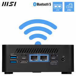 MSI Cubi NUC 13MQG Intel Core i5 1345U vPRO Desktop PC, NUC, SFF, Mini Computer, HTPC, (8GB RAM, 512GB Storage, Windows 11 PRO), vPRO/Intel Graphics/DDR5/Dual ThunderBolt 4/Dual HDMI/Dual LAN/WiFi 6E/BT 5.3/VESA - Additional view 6