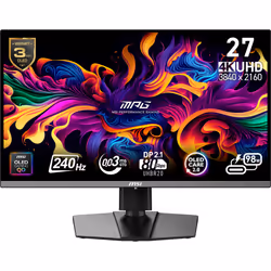 MSI MPG 272URXDE QD-OLED, 67.3 cm (26.5"), 3840 x 2160 pixels, 4K Ultra HD, QD-OLED, 1 ms, Black