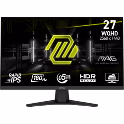 MSI MAG 274QF, 68.6 cm (27"), 2560 x 1440 pixels, Wide Quad HD, LCD, 0.5 ms, Black