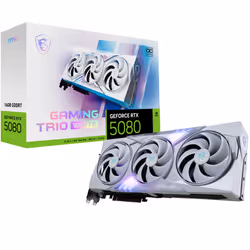 MSI GAMING GEFORCE RTX 5080 16G TRIO OC WHITE, GeForce RTX 5080, 16 GB, GDDR7, 256 bit, 7680 x 4320 pixels, PCI Express x16 5 ...