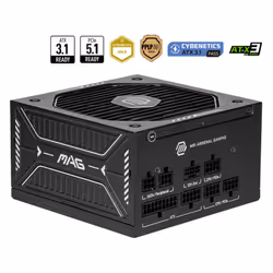 MSI MAG A750GLS PCIE5, 750 W, 100 - 240 V, 1650 W, 50/60 Hz, Active, 90%