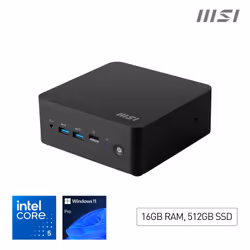 MSI Cubi NUC 1M Intel Core 5 120U Desktop PC, NUC, SFF, Mini Computer, HTPC, (16GB RAM, 512GB Storage, Windows 11 PRO), Intel Graphics/DDR5/Dual ThunderBolt 4/Dual HDMI/Dual LAN/WiFi 6E/BT 5.3/VESA - Additional view 2