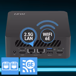 MSI Cubi Z AI 8M AMD Ryzen 7 8845HS, Desktop PC, SFF, Mini Computer, HTPC, (16GB RAM, 1TB Storage, Windows 11 PRO), AMD Radeon Graphics/DDR5/Dual HDMI/Dual LAN/WiFi 6E/BT 5.3/VESA - Additional view 7