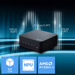 MSI Cubi Z AI 8M AMD Ryzen 5 8645HS Desktop PC, SFF, Mini Computer, HTPC, (16GB RAM, 512GB Storage, Windows 11 PRO), AMD Radeon Graphics/DDR5/Dual HDMI/Dual LAN/WiFi 6E/BT 5.3/VESA - Additional view 4