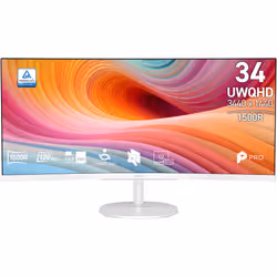 MSI Pro MP341CQW E12 computer monitor 86.4 cm (34") 3440 x 1440 pixels UltraWide Quad HD White - Additional view 3