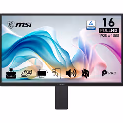 MSI PRO MP161E6 computer monitor 39.6 cm (15.6") 1920 x 1080 pixels VGA OLED Black - Additional view 2