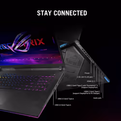ASUS ROG Strix SCAR 16 G634JZR-N4086W Laptop Core i9-14900HX 16 inch 32 GB RAM 2 TB SSD WQXGA RTX 4080 Windows 11 Home Black - Additional view 4