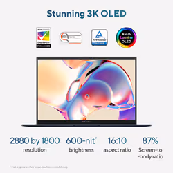 ASUS Zenbook 14 OLED UX3405MA-PZ306W Intel Core Ultra 9 185H Laptop 35.6 cm (14") Touchscreen 3K 32 GB LPDDR5x-SDRAM 1 TB SSD Wi-Fi 6E (802.11ax) Windows 11 Home Blue - Additional view 7