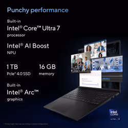 ASUS Vivobook S 16 OLED S5606MA-MX008W Intel Core Ultra 7 155H Laptop 40.6 cm (16") 3.2K 16 GB LPDDR5x-SDRAM 1 TB SSD Wi-Fi 6E (802.11ax) Windows 11 Home Blue - Additional view 7