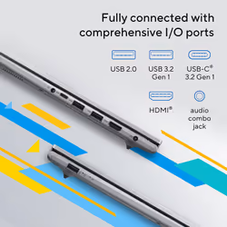 ASUS Vivobook 15 X1504VA-NJ1618W Intel® Core™ i5 i5-1334U Laptop 39.6 cm (15.6") Full HD 8 GB DDR4-SDRAM 512 GB SSD Wi-Fi 6 (802.11ax) Windows 11 Home Silver - Additional view 6