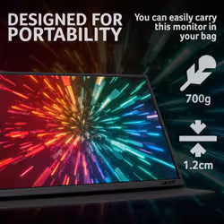 Acer PM161QT portable monitor - 15.6", Full HD (1920x1080), IPS, 60Hz, 6ms, AdaptiveSync, black - Additional view 5