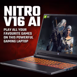 Acer Nitro V 16 AI V16 AI (ANV16-42) gaming laptop - AMD Ryzen 7 260, NVIDIA RTX 5050, 16" 180Hz WUXGA (1920x1200), 16GB DDR5, 512GB SSD - Additional view 2
