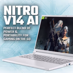 Acer Nitro V 14 AI ANV14-62 - AMD Ryzen AI 7 350, 32GB, 1TB SSD, NVIDIA GeForce RTX 5060, 14.5" WQXGA, Windows 11 Gaming Laptop