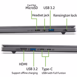Acer Aspire 16 AI NX.JLNEG.009 netbook Copilot+ PC Snapdragon X1-26-100 40.6 cm (16") WUXGA 16 GB LPDDR5x-SDRAM 512 GB SSD Wi-Fi 7 (802.11be) Windows 11 Home German Grey - Additional view 6