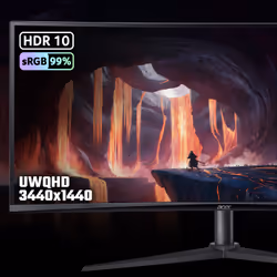 Acer NITRO XZ0 Nitro XZ340CURJ0 34" Curved WQHD 21:9 120Hz 1ms ZeroFrame FreeSync Premium Gaming Monitor - Additional view 3
