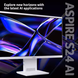 Acer Aspire S24-B All-in-One Desktop - Intel Ultra 5 226V, 16GB, 512GB SSD, Integrated Intel ARC Graphics, 23.8" QHD, Windows 11, White - Additional view 2