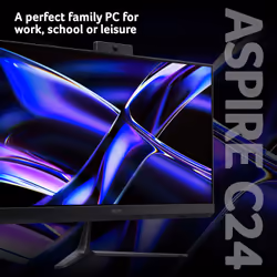Acer Aspire C24-B All-in-One Desktop - Intel Core 5-120U, 8GB, 512GB SSD, Integrated Intel Graphics, 23.8" Full HD, Windows 11, Black - Additional view 2