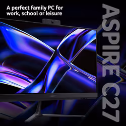 Acer Aspire C27-B All-in-One Desktop - Intel Core 5-120U, 8GB, 512GB SSD, Integrated Intel Graphics, 27" Full HD, Windows 11, Black - Additional view 2