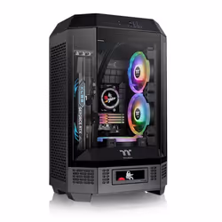 Thermaltake The Tower 300, Micro Tower, PC, Black, micro ATX, Mini-ITX, SPCC, Tempered glass, 21 cm