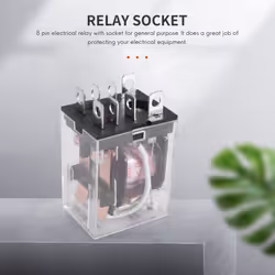 LY2NJ HH62P-L JQX-13F 220V AC Coil DPDT Power Relay 8 Pin w PTF08A Socket
