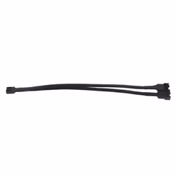 1 to 2 Way Braided Cable Y Splitter 3/4 Pin PWM PC Fan Adapter Cable