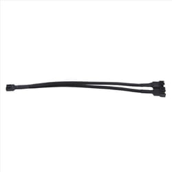 1 to 2 Way Braided Cable Y Splitter 3/4 Pin PWM PC Fan Adapter Cable